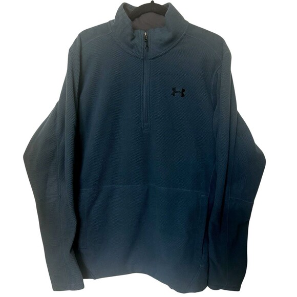 Under Armour Loose Cold Gear Mens XL  Gray Pullover 1/4 Zip Fleece Jacket - Picture 1 of 7